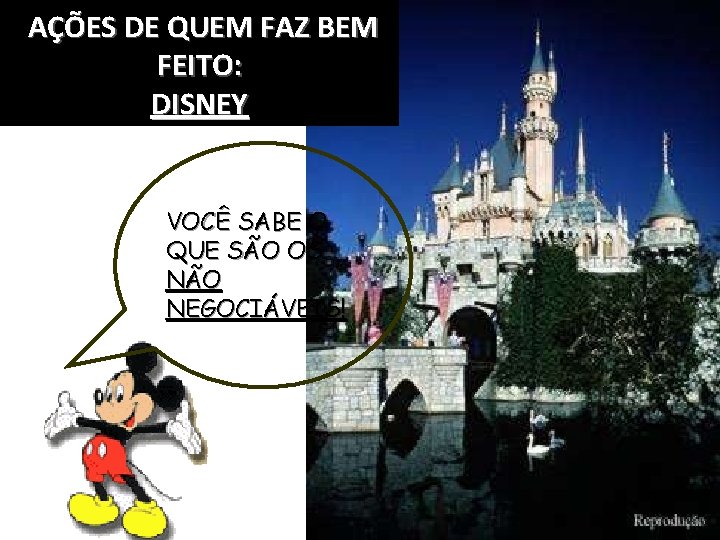 AÇÕES DE QUEM FAZ BEM FEITO: DISNEY VOCÊ SABE O QUE SÃO OS NÃO