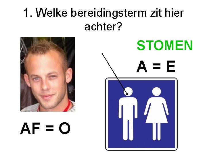 1. Welke bereidingsterm zit hier achter? STOMEN A=E AF = O 