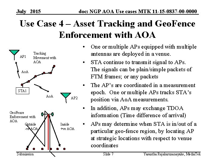 July 2015 doc: NGP AOA Use cases MTK 11 -15 -0837 -00 -0000 Use