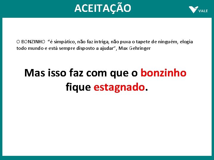 ACEITAÇÃO O BONZINHO “é simpático, não faz intriga, não puxa o tapete de ninguém,