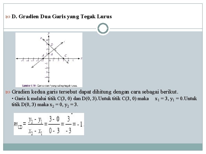D. Gradien Dua Garis yang Tegak Lurus Gradien kedua garis tersebut dapat dihitung D. Gradien Dua Garis yang Tegak Lurus Gradien kedua garis tersebut dapat dihitung
