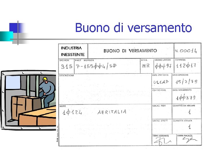 Buono di versamento 