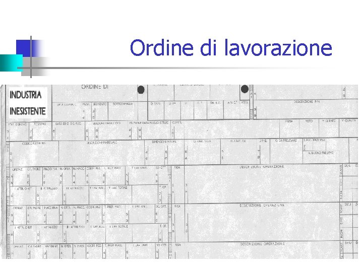 Ordine di lavorazione 