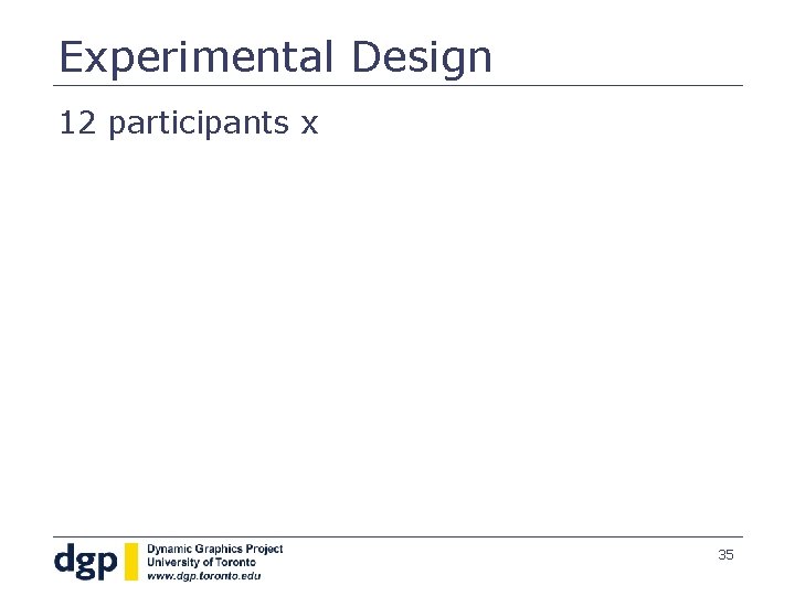 Experimental Design 12 participants x 35 