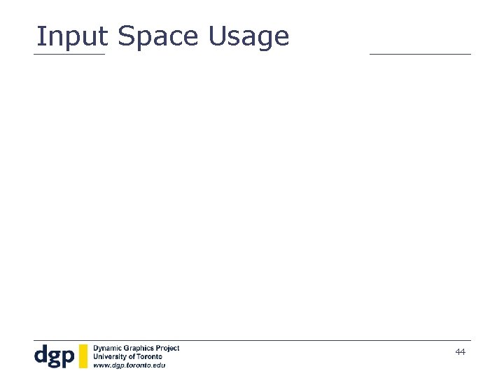 Input Space Usage 44 