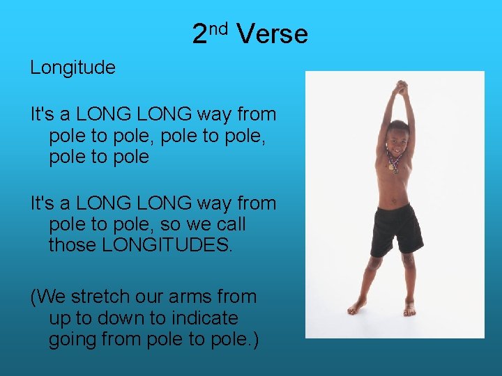 2 nd Verse Longitude It's a LONG way from pole to pole, pole to