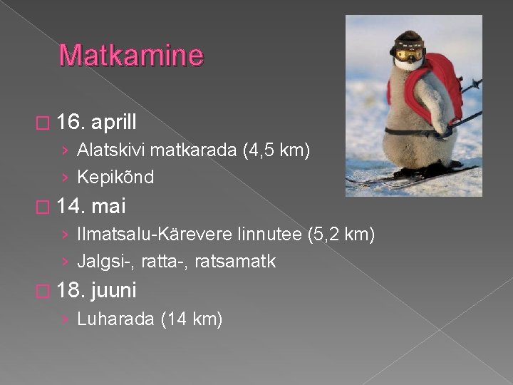 Matkamine � 16. aprill › Alatskivi matkarada (4, 5 km) › Kepikõnd � 14. Matkamine � 16. aprill › Alatskivi matkarada (4, 5 km) › Kepikõnd � 14.