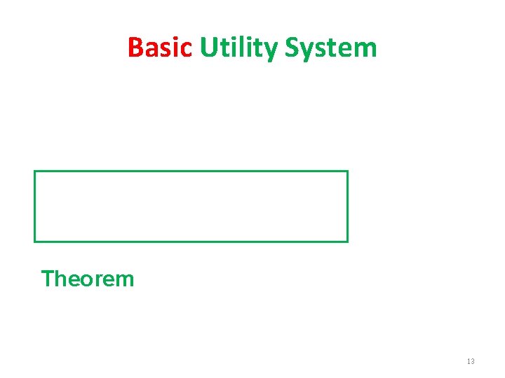 Basic Utility System Theorem 13 