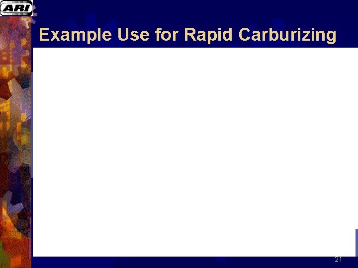 Example Use for Rapid Carburizing 21 