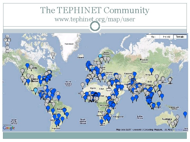 The TEPHINET Community www. tephinet. org/map/user 
