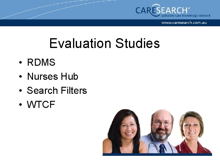 Evaluation Studies • • RDMS Nurses Hub Search Filters WTCF 
