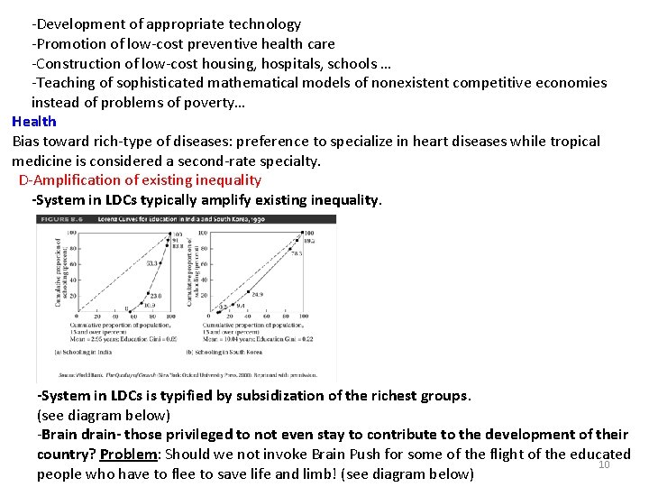 ‐Development of appropriate technology ‐Promotion of low‐cost preventive health care ‐Construction of low‐cost housing,