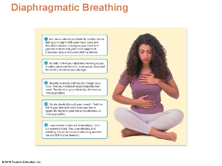 Diaphragmatic Breathing © 2016 Pearson Education, Inc. 