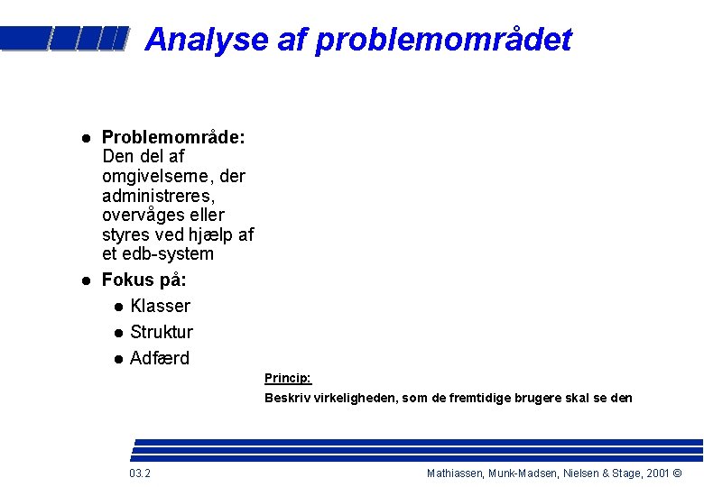 Analyse af problemområdet Problemområde: Den del af omgivelserne, der administreres, overvåges eller styres ved