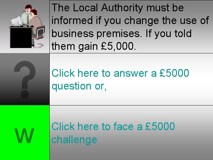 The Local Authority must be informed if you change the use of business premises.