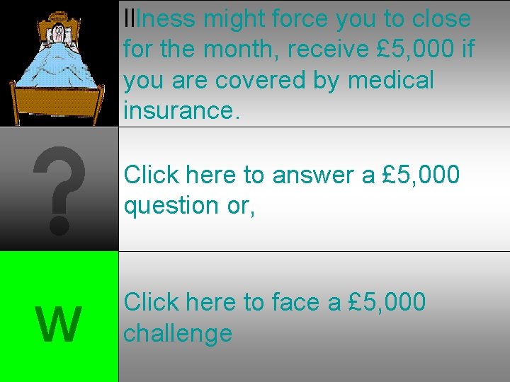 Illness might force you to close for the month, receive £ 5, 000 if