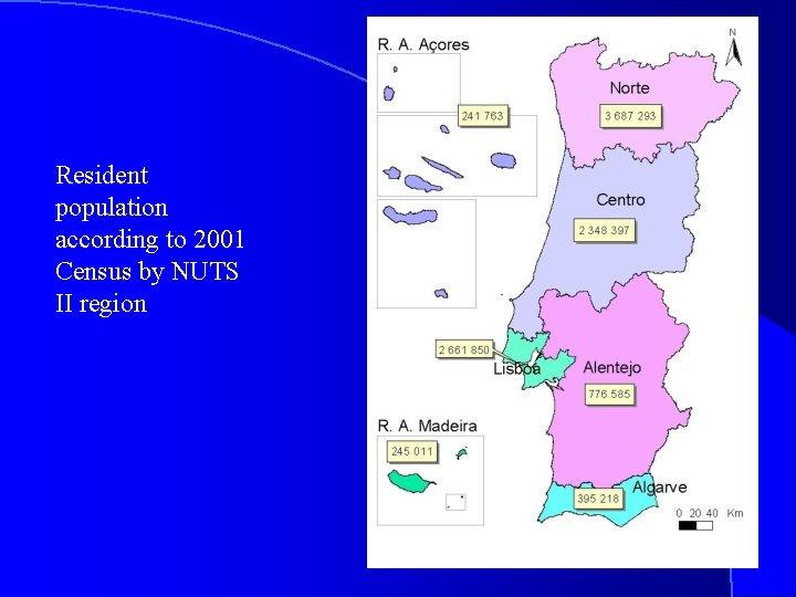 Resident population according to 2001 Census by NUTS II region 