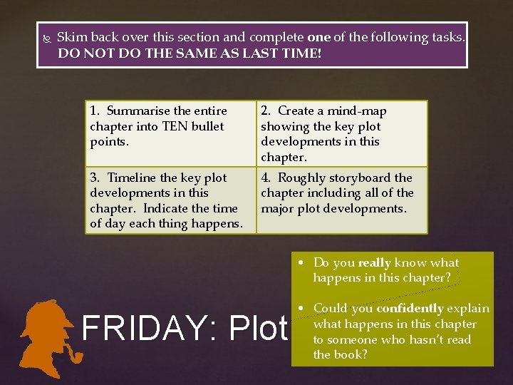 Skim back over this section and complete one of the following tasks. DO Skim back over this section and complete one of the following tasks. DO