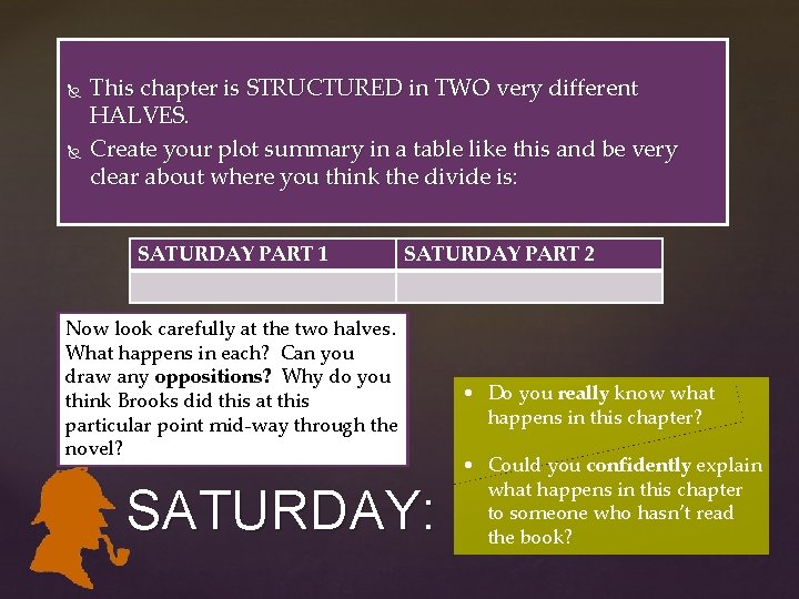 This chapter is STRUCTURED in TWO very different HALVES. Create your plot summary This chapter is STRUCTURED in TWO very different HALVES. Create your plot summary