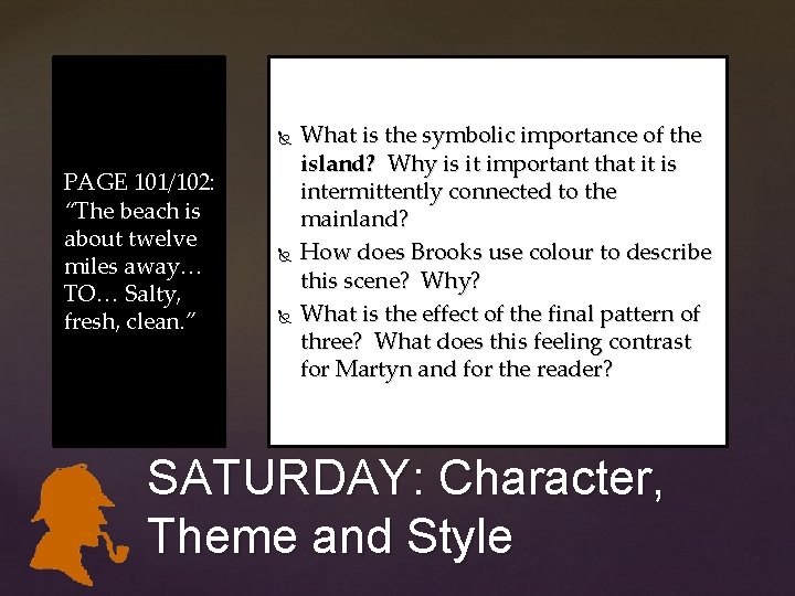 PAGE 101/102: “The beach is about twelve miles away… TO… Salty, fresh, clean. PAGE 101/102: “The beach is about twelve miles away… TO… Salty, fresh, clean.