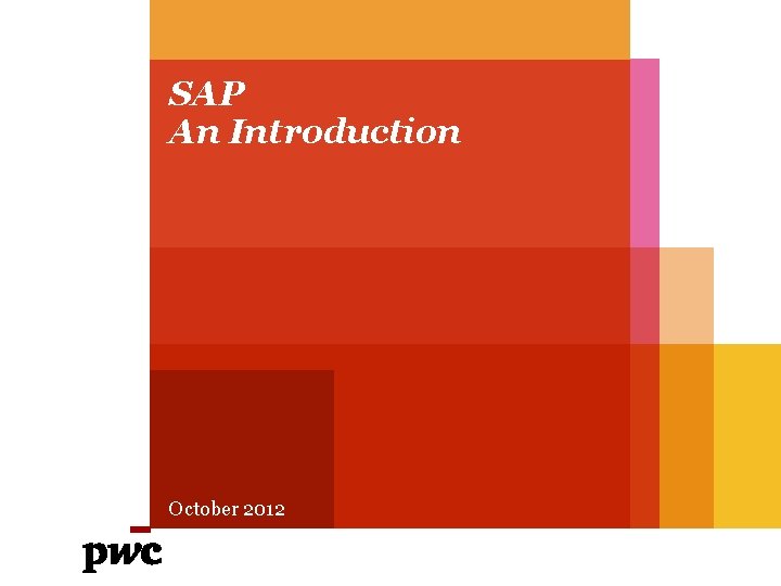 SAP An Introduction October 2012 