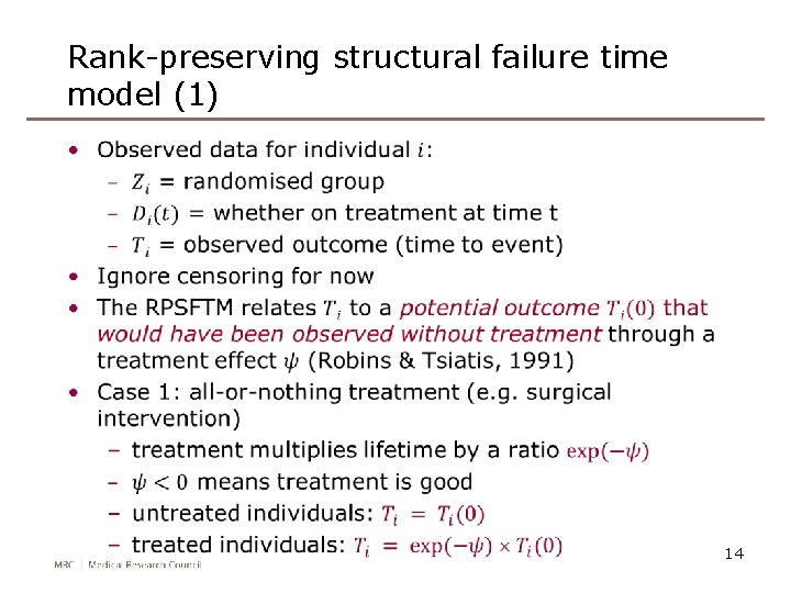 Rank-preserving structural failure time model (1) • 14 