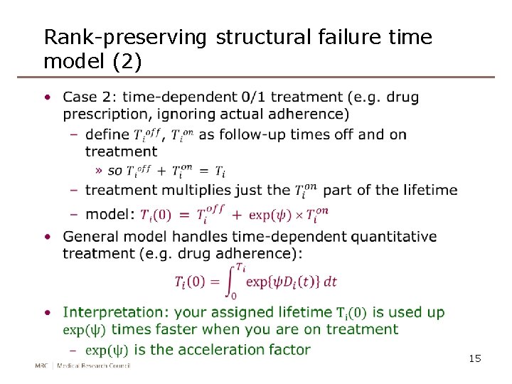Rank-preserving structural failure time model (2) • 15 