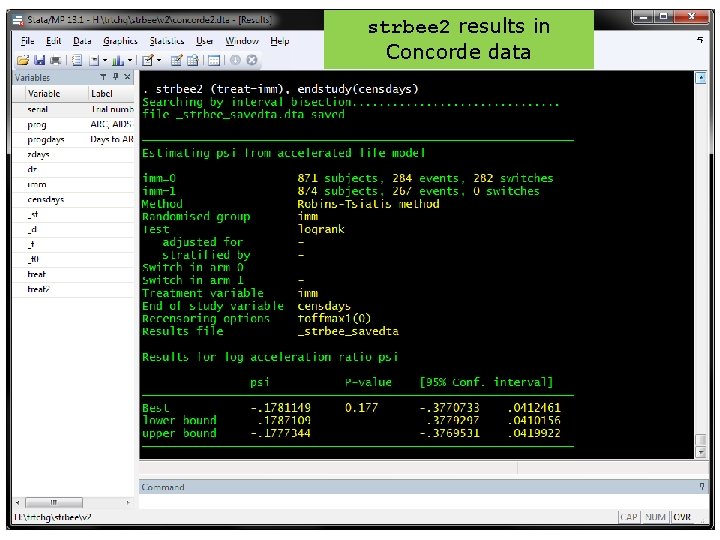 strbee 2 results in Concorde data 32 