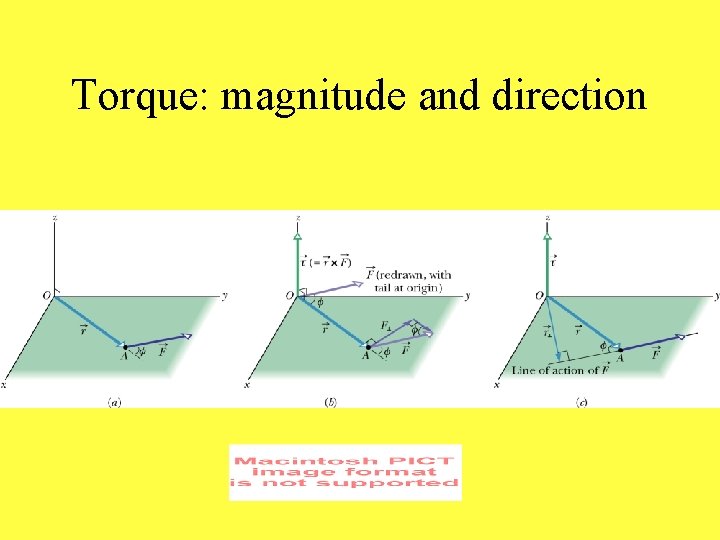 Torque: magnitude and direction 