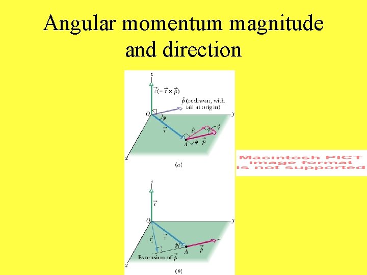 Angular momentum magnitude and direction 