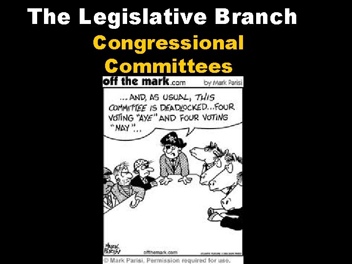 The Legislative Branch Congressional Committees 