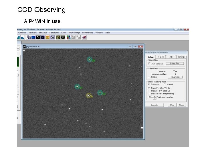 CCD Observing AIP 4 WIN in use 