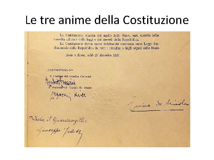 Le tre anime della Costituzione 