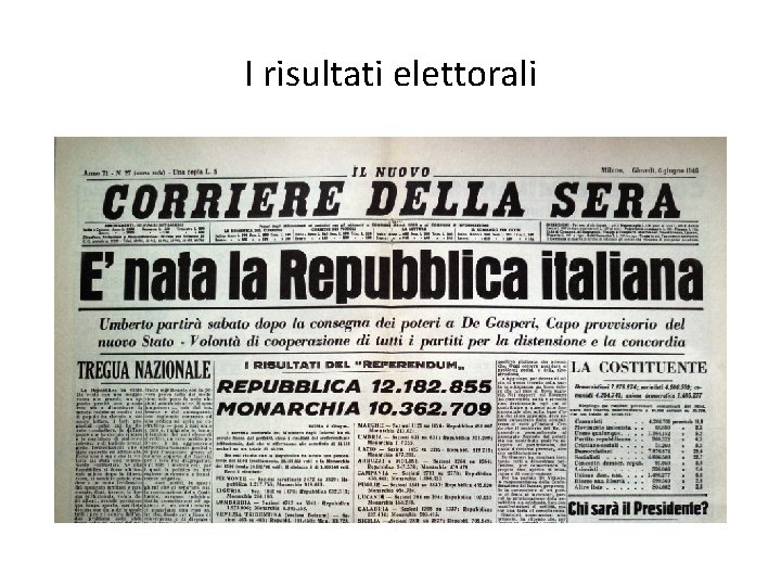 I risultati elettorali 