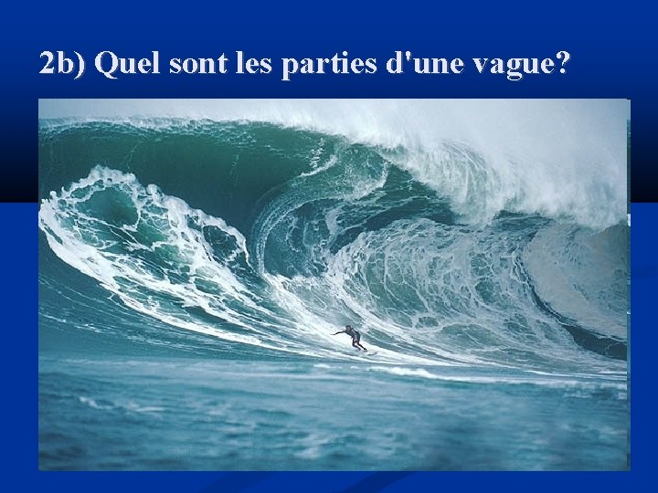 2 b) Quel sont les parties d'une vague? 