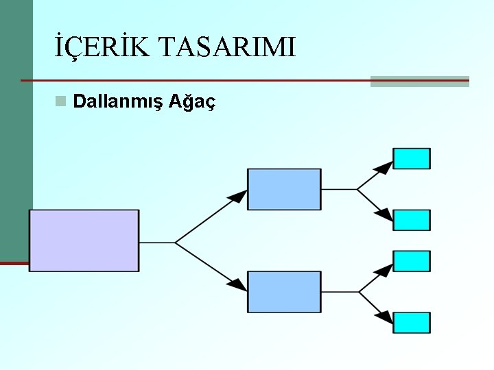 İÇERİK TASARIMI n Dallanmış Ağaç 