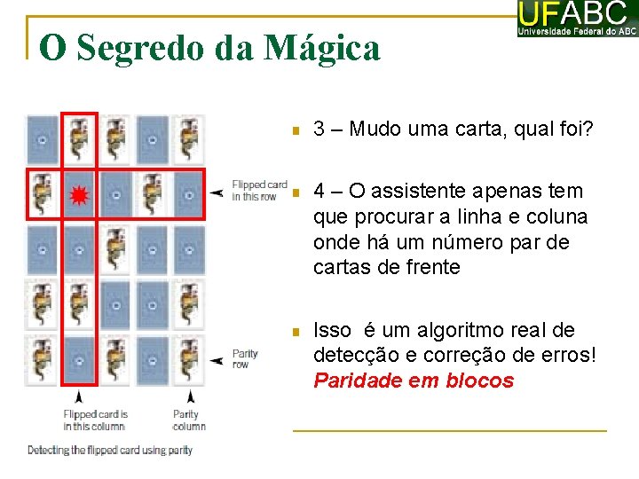 O Segredo da Mágica 3 – Mudo uma carta, qual foi? 4 – O