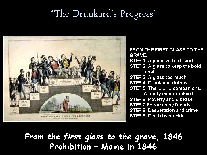 “The Drunkard’s Progress” FROM THE FIRST GLASS TO THE GRAVE. STEP 1. A glass