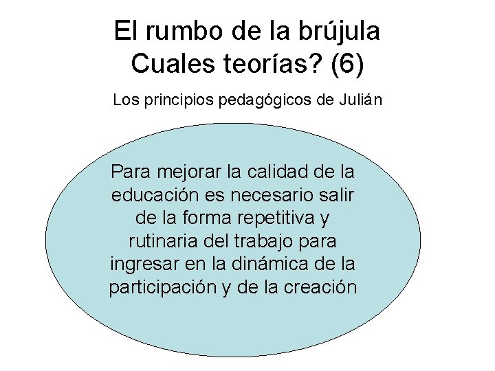 El rumbo de la brújula Cuales teorías? (6) Los principios pedagógicos de Julián Para