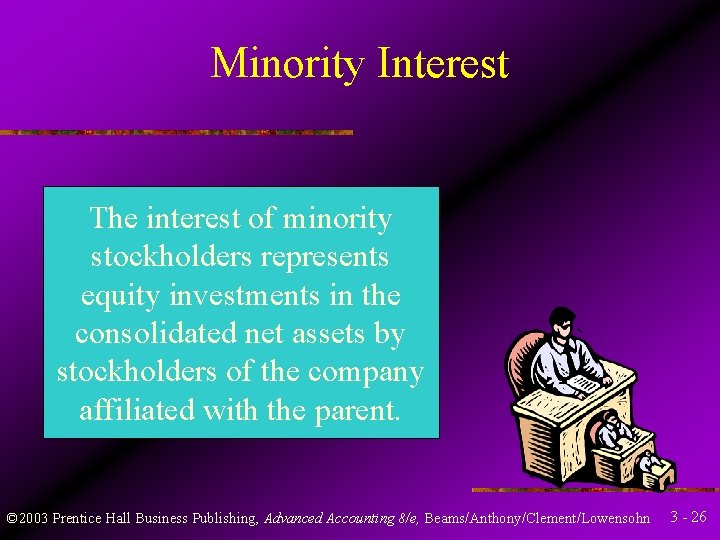 Minority Interest The interest of minority stockholders represents equity investments in the consolidated net