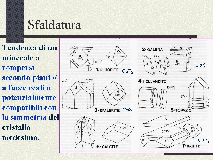 Sfaldatura Tendenza di un minerale a rompersi secondo piani // a facce reali o