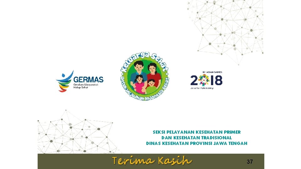 SEKSI PELAYANAN KESEHATAN PRIMER DAN KESEHATAN TRADISIONAL DINAS KESEHATAN PROVINSI JAWA TENGAH Terima Kasih