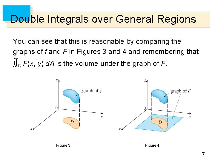 Double Integrals over General Regions You can see that this is reasonable by comparing Double Integrals over General Regions You can see that this is reasonable by comparing