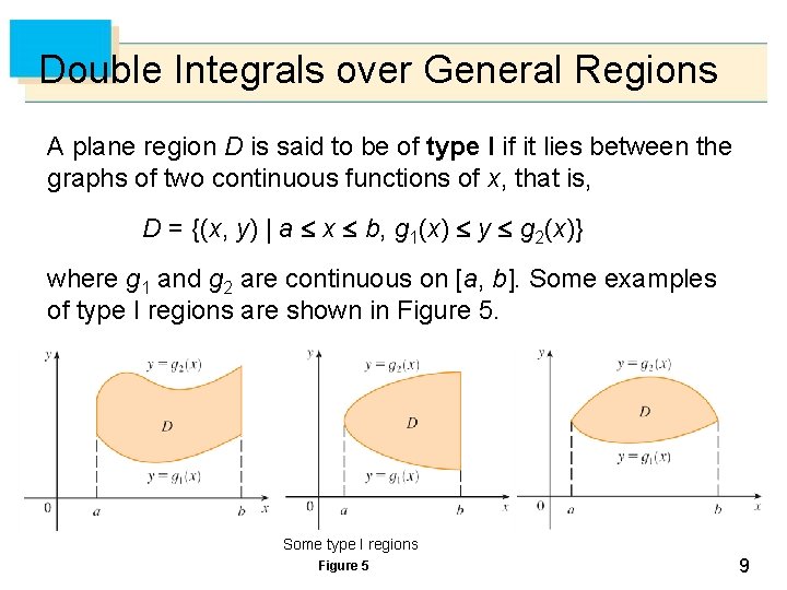 Double Integrals over General Regions A plane region D is said to be of Double Integrals over General Regions A plane region D is said to be of