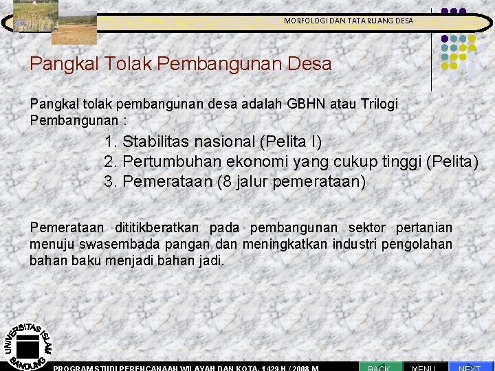 MORFOLOGI DAN TATA RUANG DESA MORFOLOGI DAN TATA RUANGProses DESA Perencanaan Pengantar Pangkal Tolak