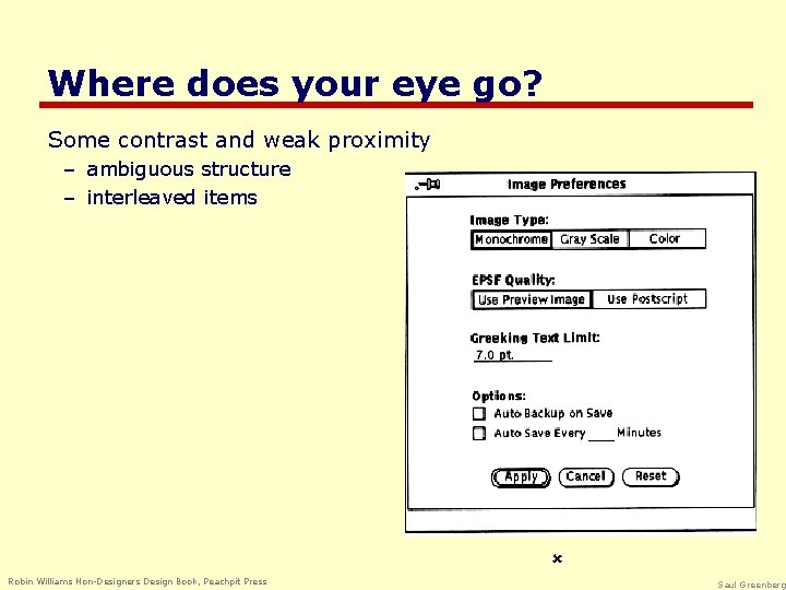 Where does your eye go? Some contrast and weak proximity – ambiguous structure –