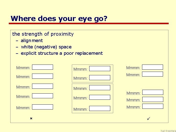 Where does your eye go? the strength of proximity – alignment – white (negative)