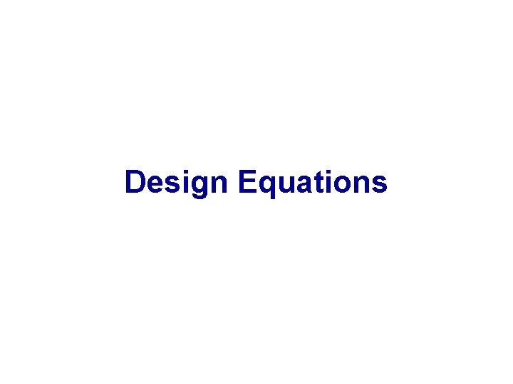 Design Equations 