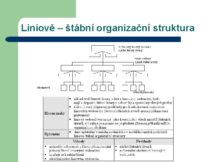 Liniově – štábní organizační struktura Obrázek 6 