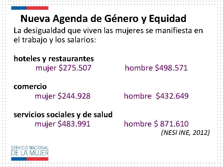 Nueva Agenda de Género y Equidad La desigualdad que viven las mujeres se manifiesta